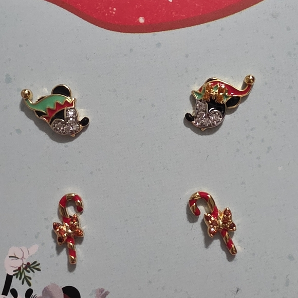 Disney Festive Gold and Red Earrings - Picture 3 of 5